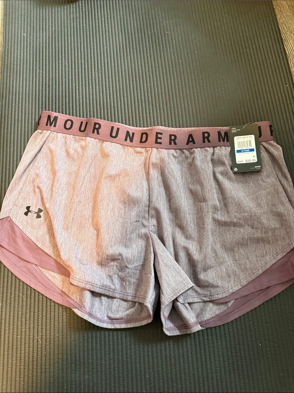 Under Armour Women’s Mauve Athletic Shorts with Elastic Logo Waistband